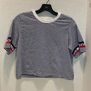 A Levi’s, striped, girls crop shirt